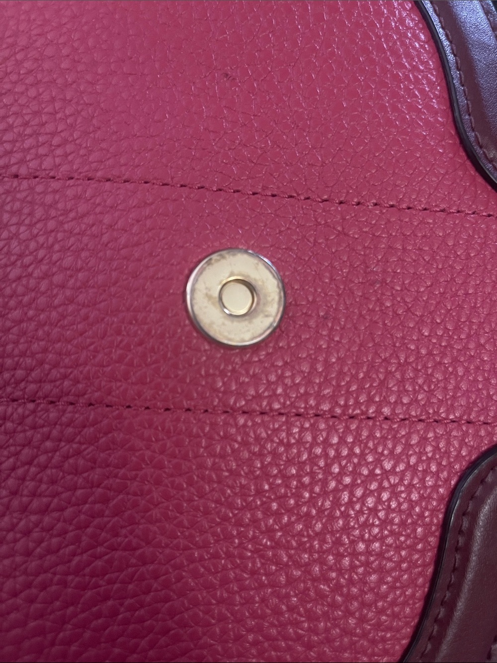 Coach Two-Tone Burgundy & Pink Leather Georgie Saddle Crossbody - Picture 13 of 13